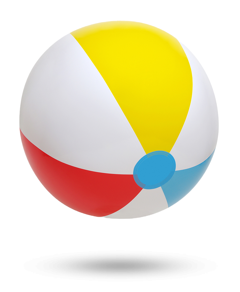 a multicolored inflatable beach ball